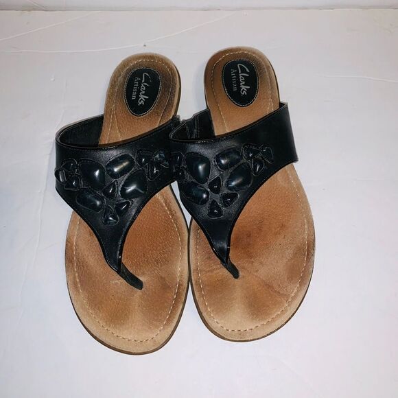 Black Clarks Artisan sandals size 8.5 - Picture 1 of 5
